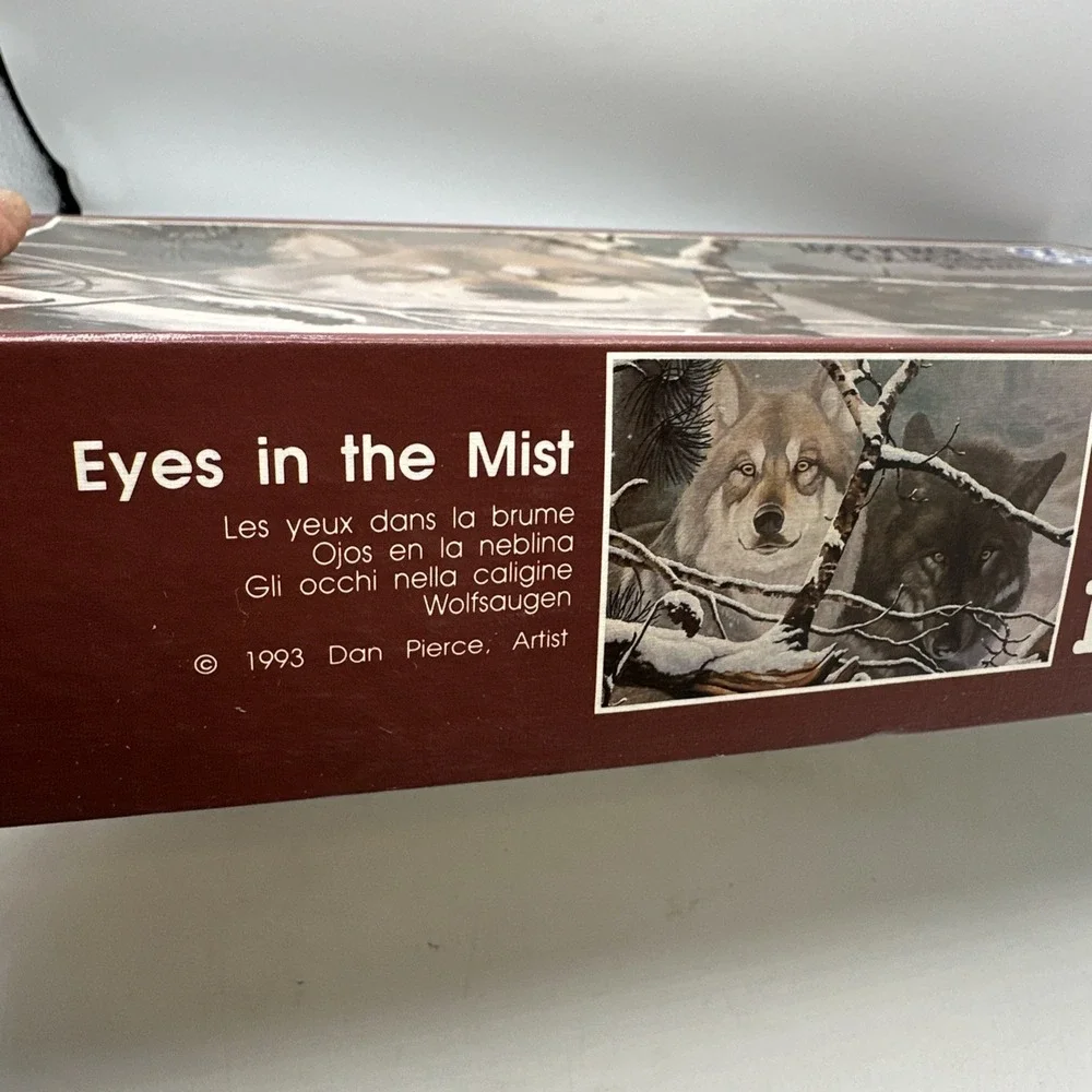 Eyes In Mist Jigsaw Puzzle 1000 F.X. Schmid 1993 Wolves Snow Animal Winter‎ New